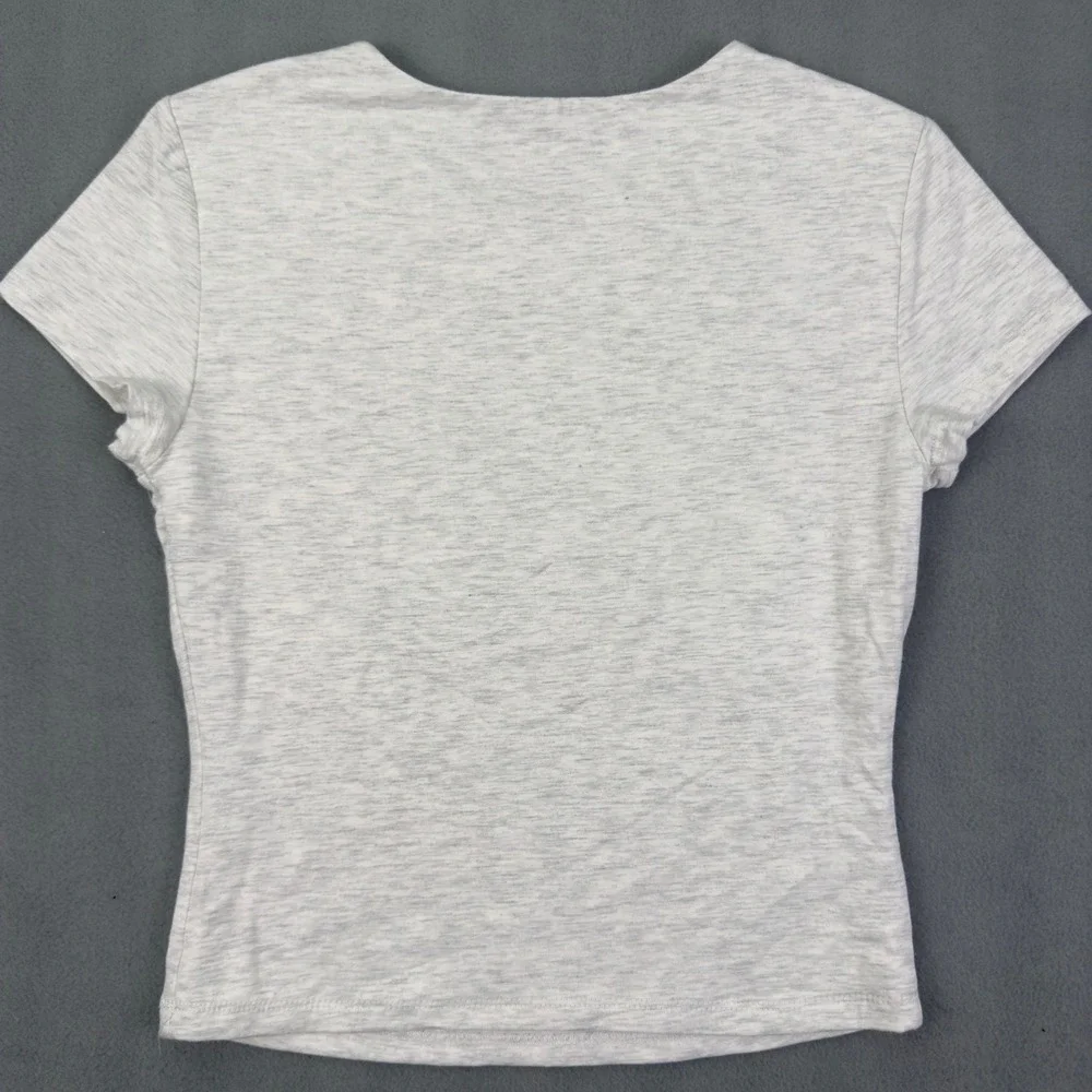 Pink Rose Short Sleeve T-Shirt Size M Heather Gray Kids